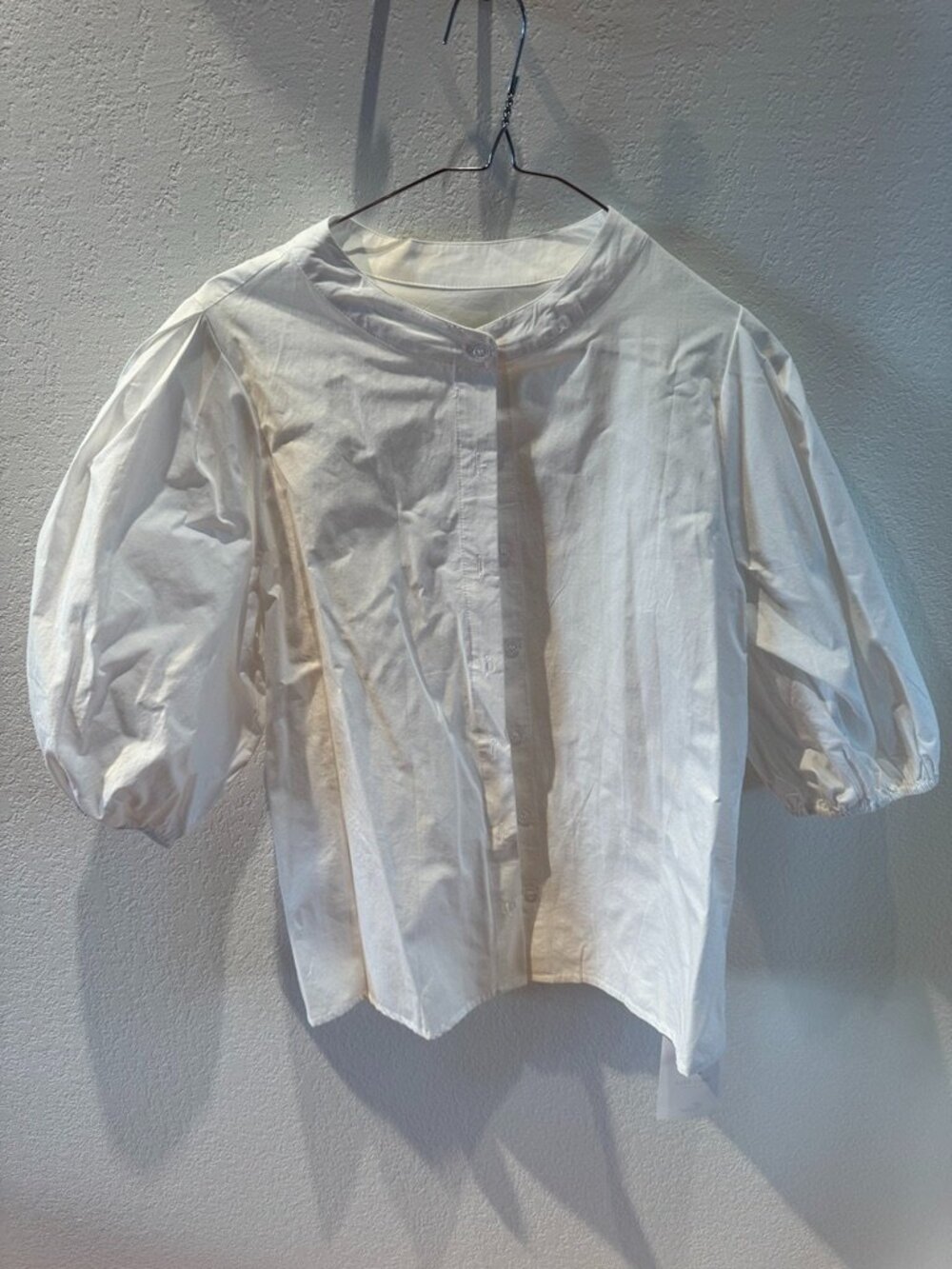Imily Bela White Balloon Sleeve Blouse Size M